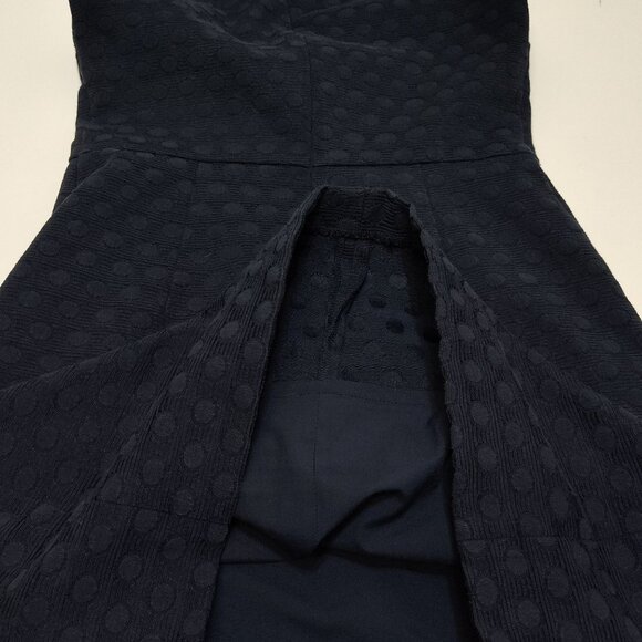 Banana Republic Jacquard Sheath Dress Size 4 Sleeveless Knee Length Lined Navy - Picture 8 of 14